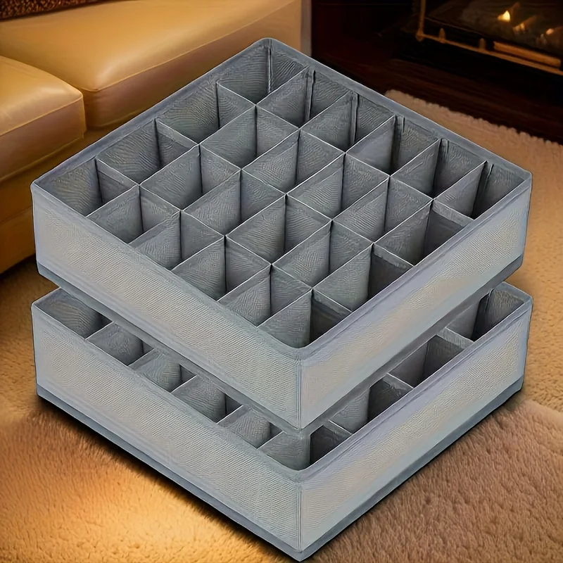 Sock Organizer Tray - 24-Fächer Stoff-Schubladenorganizer für Unterwäsche, Socken und