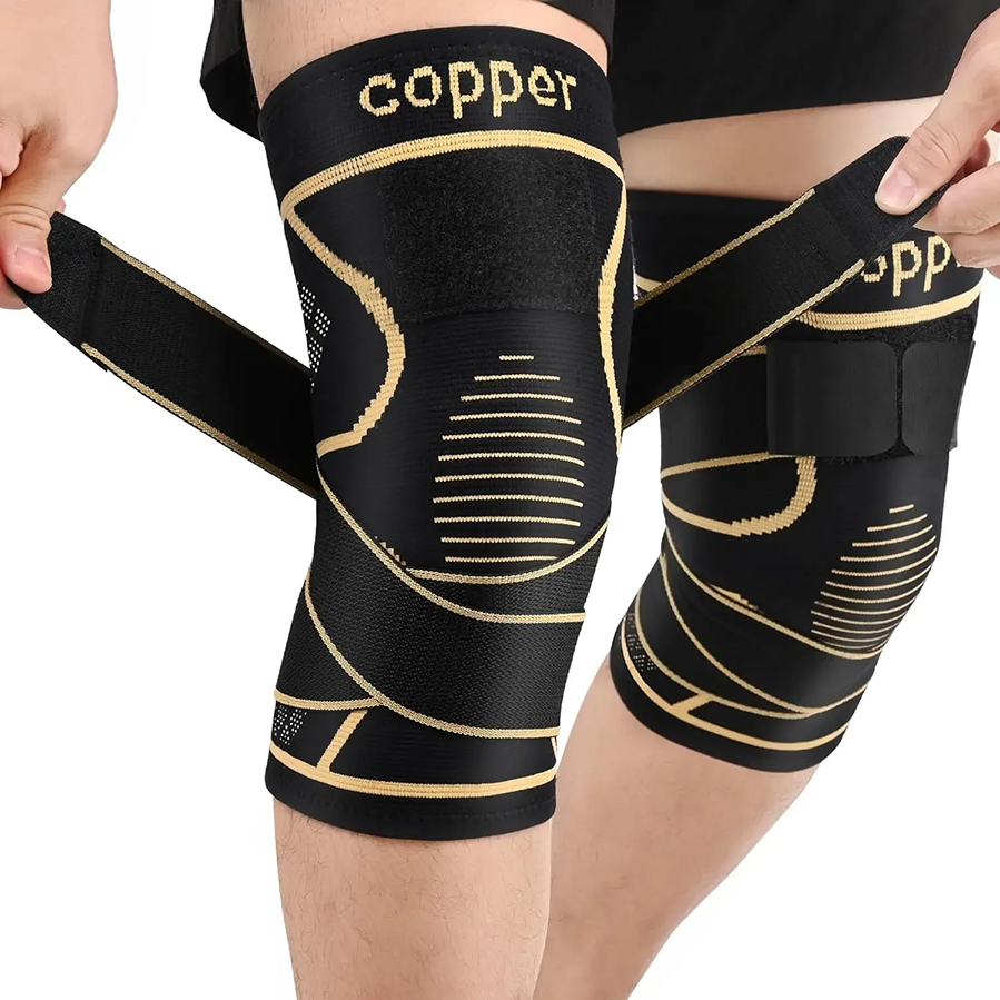 Compression Sleeve Calf - Kupferfaser-Kompressions-Kniebandage Atmungsaktive Knieunterstützung mit Rundpolsterung für